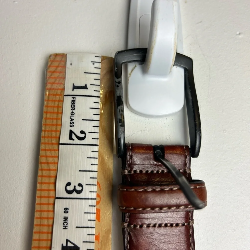 Handcrafted In Italy Men Belt 38/95 Brown Genuine Leather Cowboy Ranch western